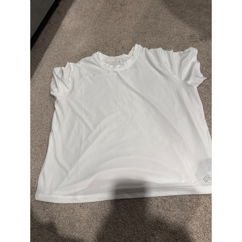 Peloton Mens Medium White Short Sleeve Activewear Workout Training T-Shirt M